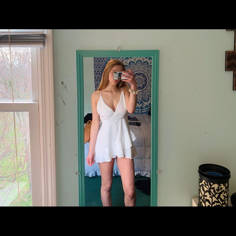 White wrap dress